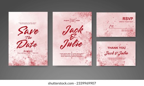 Save the date with watercolor background. Design for your invitation.