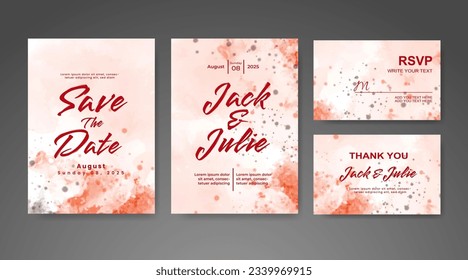 Save the date with watercolor background. Design for your invitation.