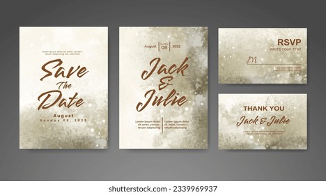 Guarda la fecha con fondo de color de agua. Diseñar para tu invitación.