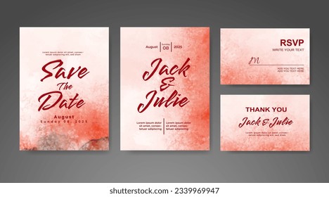Save the date with watercolor background. Design for your invitation.