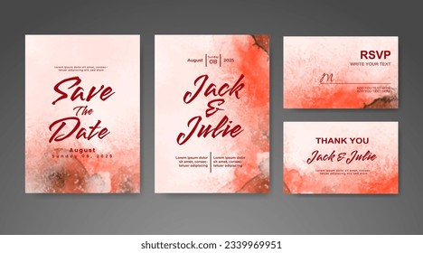 Save the date with watercolor background. Design for your invitation.