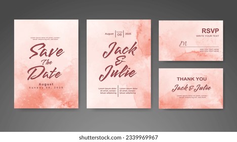 Save the date with watercolor background. Design for your invitation.