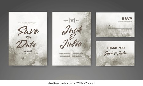 Save the date with watercolor background. Design for your invitation.