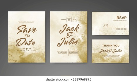 Save the date with watercolor background. Design for your invitation.