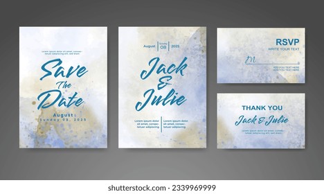Save the date with watercolor background. Design for your invitation.