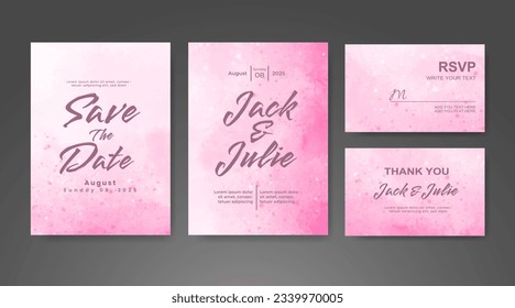 Save the date with watercolor background. Design for your invitation.