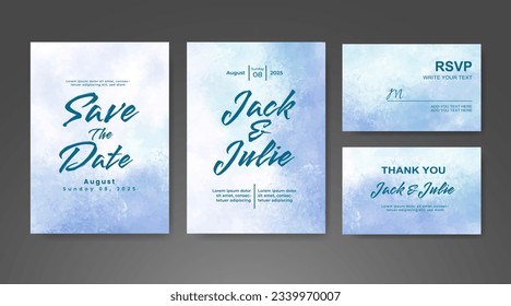 Speichern Sie das Datum mit Aquarellhintergrund. Design für Ihre Einladung.