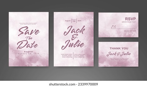 Save the date with watercolor background. Design for your invitation.