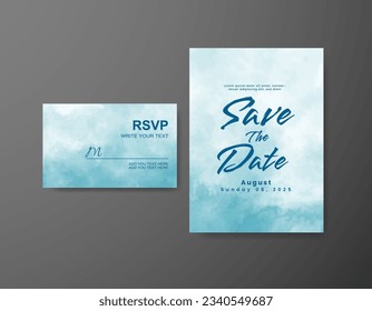 Guarda la fecha con fondo de color de agua. Diseñar para tu invitación.