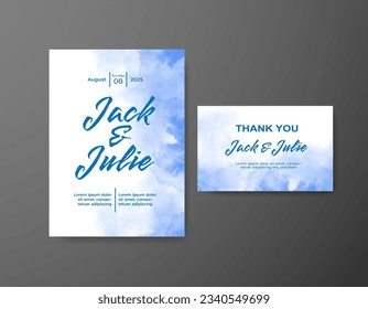 Save the date with watercolor background. Design for your invitation.