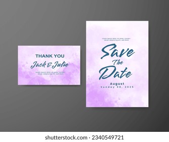 Save the date with watercolor background. Design for your invitation.