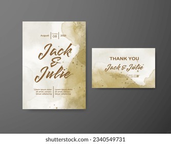 Save the date with watercolor background. Design for your invitation.