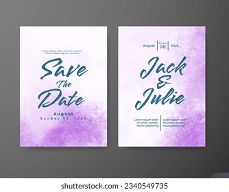 Save the date with watercolor background. Design for your invitation.