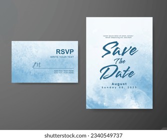 Save the date with watercolor background. Design for your invitation.