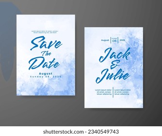 Save the date with watercolor background. Design for your invitation.