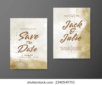 Save the date with watercolor background. Design for your invitation.