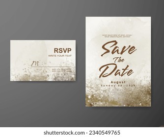 Save the date with watercolor background. Design for your invitation.