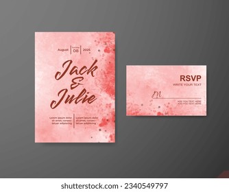 Save the date with watercolor background. Design for your invitation.