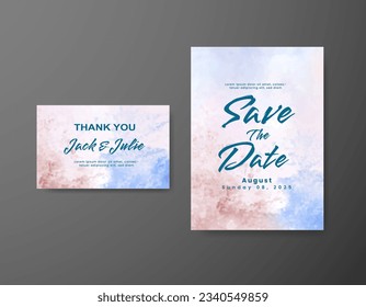 Guarda la fecha con fondo de color de agua. Diseñar para tu invitación.