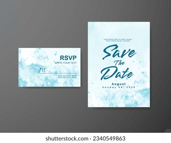 Save the date with watercolor background. Design for your invitation.