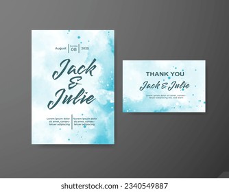 Save the date with watercolor background. Design for your invitation.