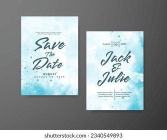 Guarda la fecha con fondo de color de agua. Diseñar para tu invitación.