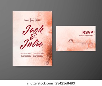 Save the date with watercolor background. Design for your invitation.