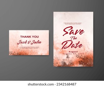 Save the date with watercolor background. Design for your invitation.