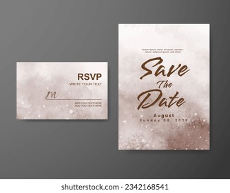 Save the date with watercolor background. Design for your invitation.