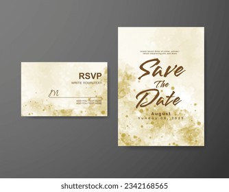 Save the date with watercolor background. Design for your invitation.