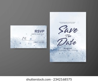 Save the date with watercolor background. Design for your invitation.
