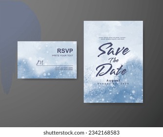 Save the date with watercolor background. Design for your invitation.