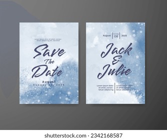Save the date with watercolor background. Design for your invitation.