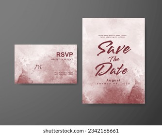 Save the date with watercolor background. Design for your invitation.