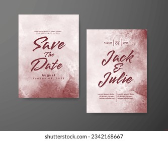Save the date with watercolor background. Design for your invitation.