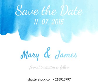 Guardar la fecha con fondo de acuarela. Invitaciones o anuncios de boda de plantillas