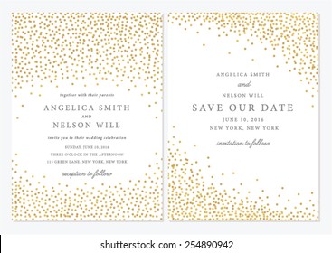 Save the Date and Wedding Card Illustration.Save the Date Invitation in Vector. Bridal Shower Template