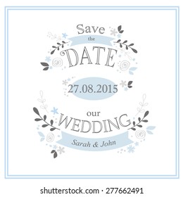 Save the Date. Wedding card template 