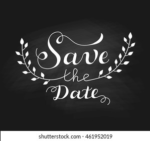 "Save the date" wedding design template with ornate elements
