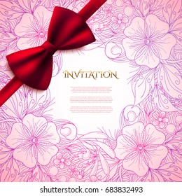 Save the date wedding floral beautiful decorative card, vector illustration