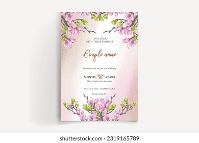 save the date wedding floral invitation templates