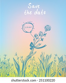 Save the date - wedding graphic invitation or banner