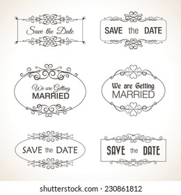 Save the Date Wedding Graphic Vector Set