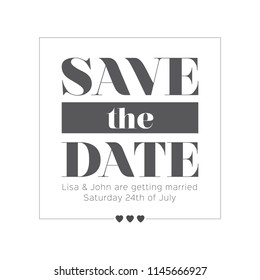 Save the date wedding invitation