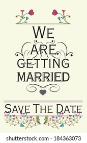 Save the date, wedding invitation 