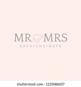 Save the date wedding invitation badge design vector