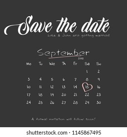 Save The Date Wedding Invitation Calendar
