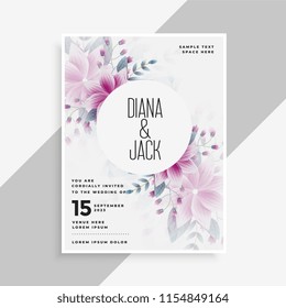 save the date wedding invitation card design with flower