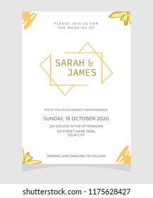 
Save the date, wedding invitation card template. Vector illustration.
