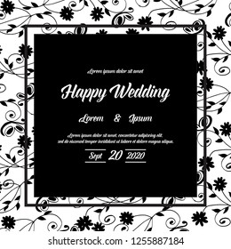 Save the date wedding invitation card template with floral background